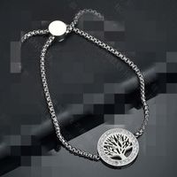 Womens Life Tree Plated Stainless Steel Bracelets &amp; Bangles Nhhf138873 main image 4
