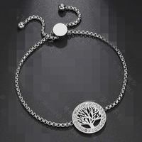Womens Life Tree Plated Stainless Steel Bracelets &amp; Bangles Nhhf138873 main image 5