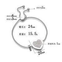 Femmes Japonais Et Coréen Chaud-vente De Bijoux Populaires Exquis Diamant-intégré Coeur Bracelet En Acier Inoxydable Réglable Bracelet D'une Seule Pièce De Livraison main image 3