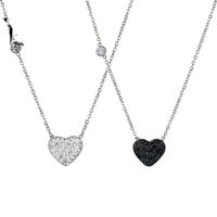 Simple And Stylish Rhinestone Heart-shaped Titanium Steel Necklace Nhhf138919 main image 2