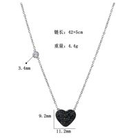 Simple And Stylish Rhinestone Heart-shaped Titanium Steel Necklace Nhhf138919 main image 3