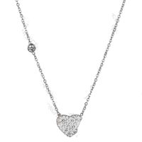 Simple And Stylish Rhinestone Heart-shaped Titanium Steel Necklace Nhhf138919 main image 4