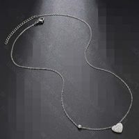 Simple And Stylish Rhinestone Heart-shaped Titanium Steel Necklace Nhhf138919 main image 5