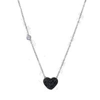 Simple And Stylish Rhinestone Heart-shaped Titanium Steel Necklace Nhhf138919 main image 7