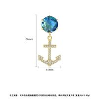 Creative Color Zircon Rudder Anchor Earrings Nhtm138926 main image 6