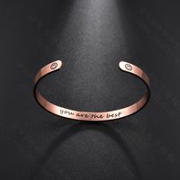 Koreanische Mode C-förmiges Offenes Armband Aus Edelstahl Sie Sind Das Beste Englische Buchstaben Armband Auf Lager main image 5
