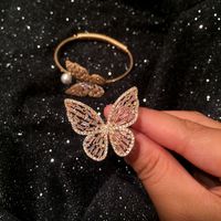Stylish Luxury Flash Rhinestone Butterfly Zircon Bracelet Nhwk139011 main image 3