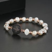 Fashion Korean Round Cross Beads Bracelet Nhtm139018 main image 4