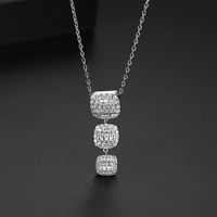 Simple And Temperament Light Luxury Copper Inlaid Zircon Necklace Nhtm138819 sku image 1