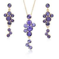 Fashionable Purple Grape Imitated Crystal Necklace Earring Set Nhlj138820 sku image 1