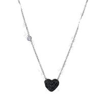 Simple And Stylish Rhinestone Heart-shaped Titanium Steel Necklace Nhhf138919 sku image 1