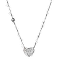 Collar De Acero De Titanio Con Forma De Corazón De Diamante Simple Y Elegante Nhhf138919 sku image 2