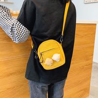 Japanische Harajuku Student Niedlichen Cartoon Bären Kopf Leinwand Umhängetasche Handy Tasche Kindlich Lustig Lustige Persönlichkeit Umhängetasche main image 4