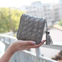 Korean Version Of The Large Tassel Solid Color Short Woven Solid Color Pu Leather Wallet Nhni141488 main image 7