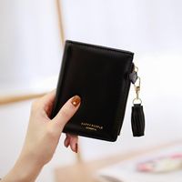 Nicht-spot-brieftasche Kurze Quaste Doppelreiß Verschluss-wechsels Telle Zwei Faltbare Einfache Brieftasche Koreanische Damen Brieftasche main image 6