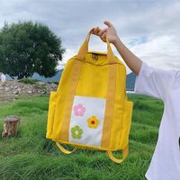 Korean Version Ins Small Fresh Flower Canvas Portable Backpack Nhhx141505 sku image 1