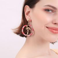 Fashion Plating Color Line Winding Ring Bird Alloy Earrings Nhqd141647 main image 1