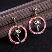 Fashion Plating Color Line Winding Ring Bird Alloy Earrings Nhqd141647 main image 3