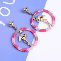 Fashion Plating Color Line Winding Ring Bird Alloy Earrings Nhqd141647 main image 4