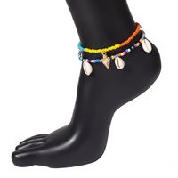 Ethnic Wind Hit Color Rice Beads Beach Shell Anklet Bracelet Nhxr141666 main image 4
