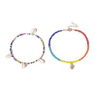 Ethnic Wind Hit Color Rice Beads Beach Shell Anklet Bracelet Nhxr141666 main image 5