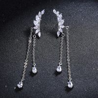 Bijoux 925 Argent Aiguille Ultra-long Zircon Avec Diamant Xingx Gland Boucles D'oreilles Japonais Et Coréen Style Boucles D'oreilles Femelle Me00173 main image 5