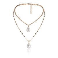 Temperament Double Drop Shaped Beads Geometric Necklace Nhxr141708 main image 6
