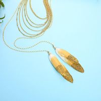 Creative Multi-layer Long Feather Necklace Nhqd141792 main image 5
