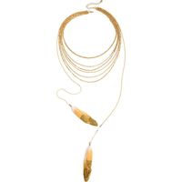 Creative Multi-layer Long Feather Necklace Nhqd141792 main image 6