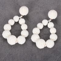 Grenz Überschreitende Heiß Verkaufte Mode Reis Perlen Übertriebene Ohrringe Europäische Und Amerikanische Sommer Böhmische Reis Perlen Ohrringe Ohrringe main image 3