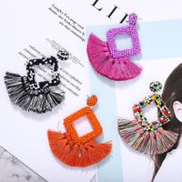 Fashion Woven Color Tassel Beads Earrings Nhjq141832 main image 5