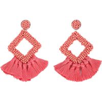 Fashion Woven Color Tassel Beads Earrings Nhjq141832 main image 7