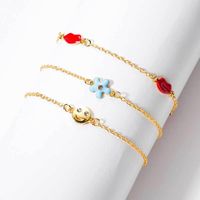 Fashion Smiley Lips Flower Anklet Nhot141908 main image 4