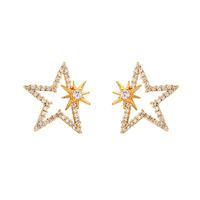 S925 Alloy Needle Design Star Zircon Earrings Nhqd141641 sku image 1