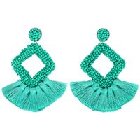 Fashion Woven Color Tassel Beads Earrings Nhjq141832 sku image 4