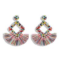 Fashion Woven Color Tassel Beads Earrings Nhjq141832 sku image 7
