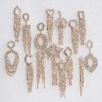 Fashion Claw Chain Studded Tassel Geometric Earrings Nhjj142138 main image 22