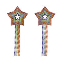 Fashion Claw Chain Studded Tassel Geometric Earrings Nhjj142138 main image 37