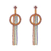 Fashion Claw Chain Studded Tassel Geometric Earrings Nhjj142138 main image 9