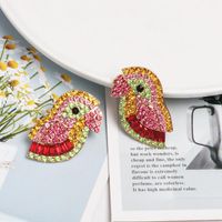 Colorful Rhinestone-studded Bird Earrings Nhjj142145 main image 3