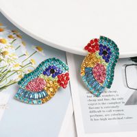 Colorful Rhinestone-studded Bird Earrings Nhjj142145 main image 4