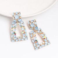 New Geometric Stained Glass Rhinestone Studded Hollow Earrings Nhjj142152 main image 4