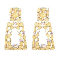 52528 Jujia Neue Europäische Und Amerikanische Geometrische Farbige Glas Diamant Eingelegte Hohle Ohrringe Ohrringe Blumen Weibliche Accessoires main image 7