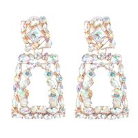 52528 Jujia Neue Europäische Und Amerikanische Geometrische Farbige Glas Diamant Eingelegte Hohle Ohrringe Ohrringe Blumen Weibliche Accessoires main image 8