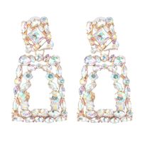 New Geometric Stained Glass Rhinestone Studded Hollow Earrings Nhjj142152 main image 8
