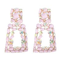 New Geometric Stained Glass Rhinestone Studded Hollow Earrings Nhjj142152 main image 10