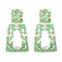 New Geometric Stained Glass Rhinestone Studded Hollow Earrings Nhjj142152 main image 11