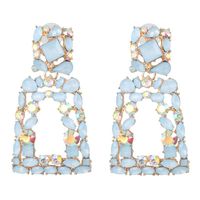New Geometric Stained Glass Rhinestone Studded Hollow Earrings Nhjj142152 main image 12