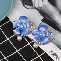 52341 Ohrringe Europäische Und Amerikanische Acryl Retro Earrings Große Marke Mode Glasur Blume Perlen Schmuck Ohrringe main image 5