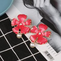52341 Ohrringe Europäische Und Amerikanische Acryl Retro Earrings Große Marke Mode Glasur Blume Perlen Schmuck Ohrringe main image 6